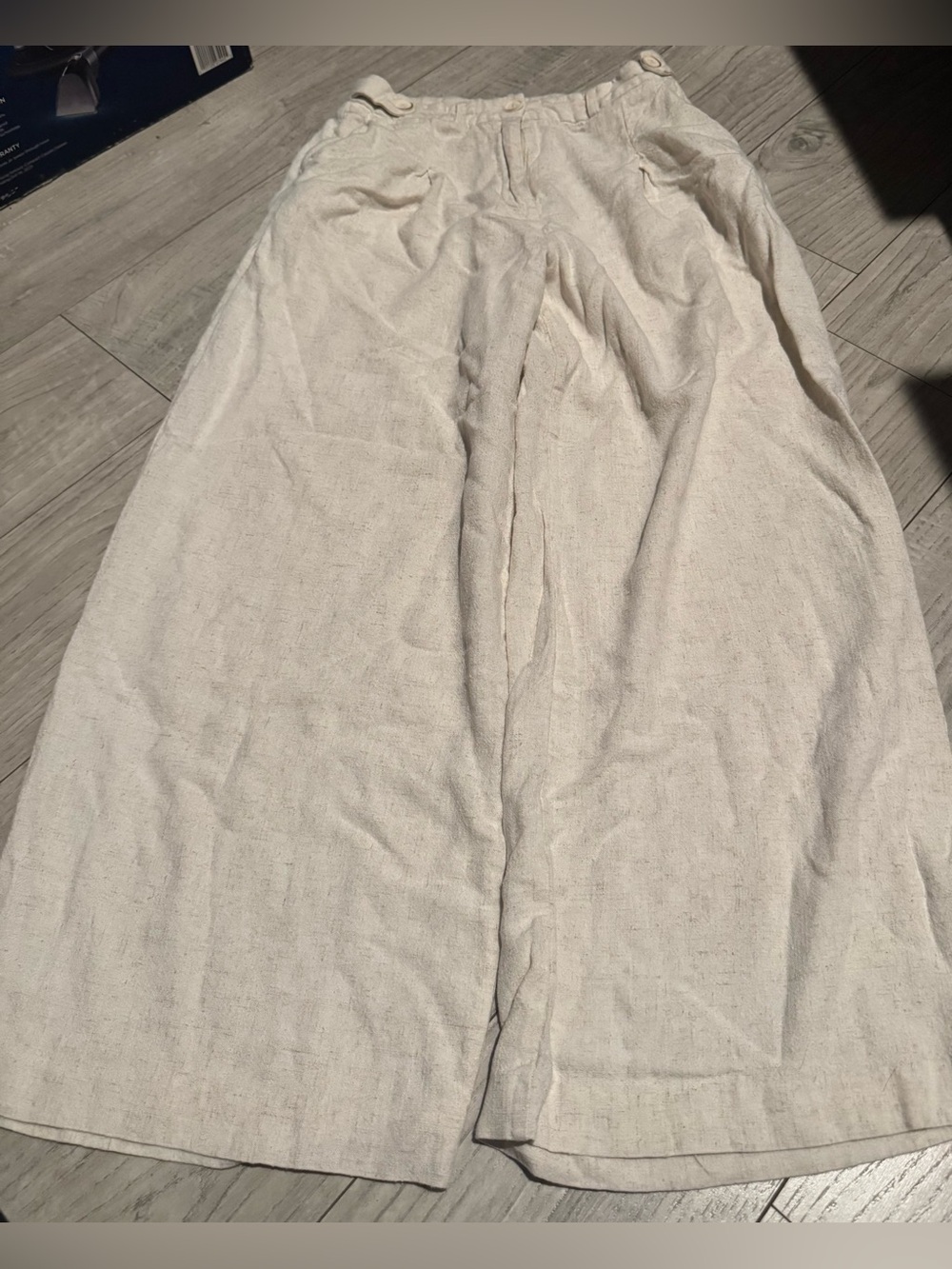 Kariella Lightweight Wide-Leg Linen Blend Pants - Cream